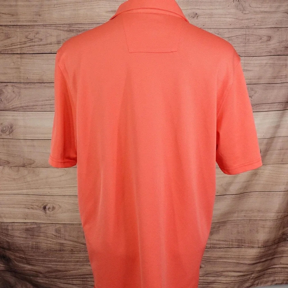 Southern Tide Club Polo Shirt Mens Large Orange Polyester Spandex Collared
